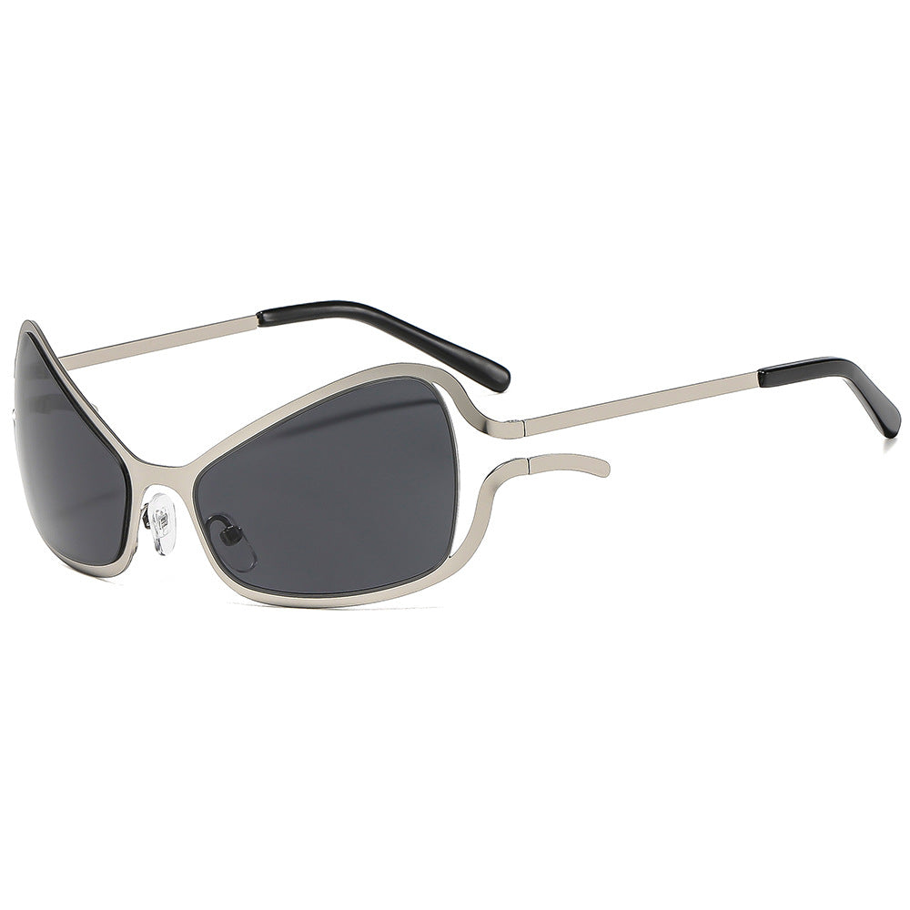 Trendy Y2K Metal Sunglasses Hip Hop Style Shaped Shades