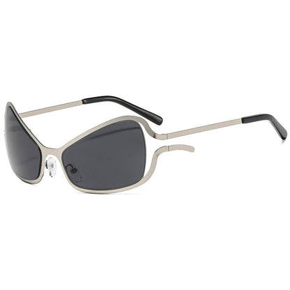 Trendy Y2K Metal Sunglasses Hip Hop Style Shaped Shades