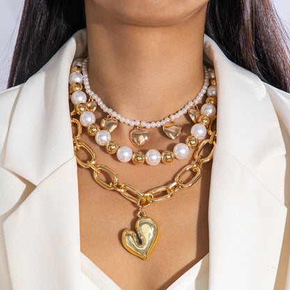 Trendy Ccb Letter Choker Necklace With Handmade Pearl Bow