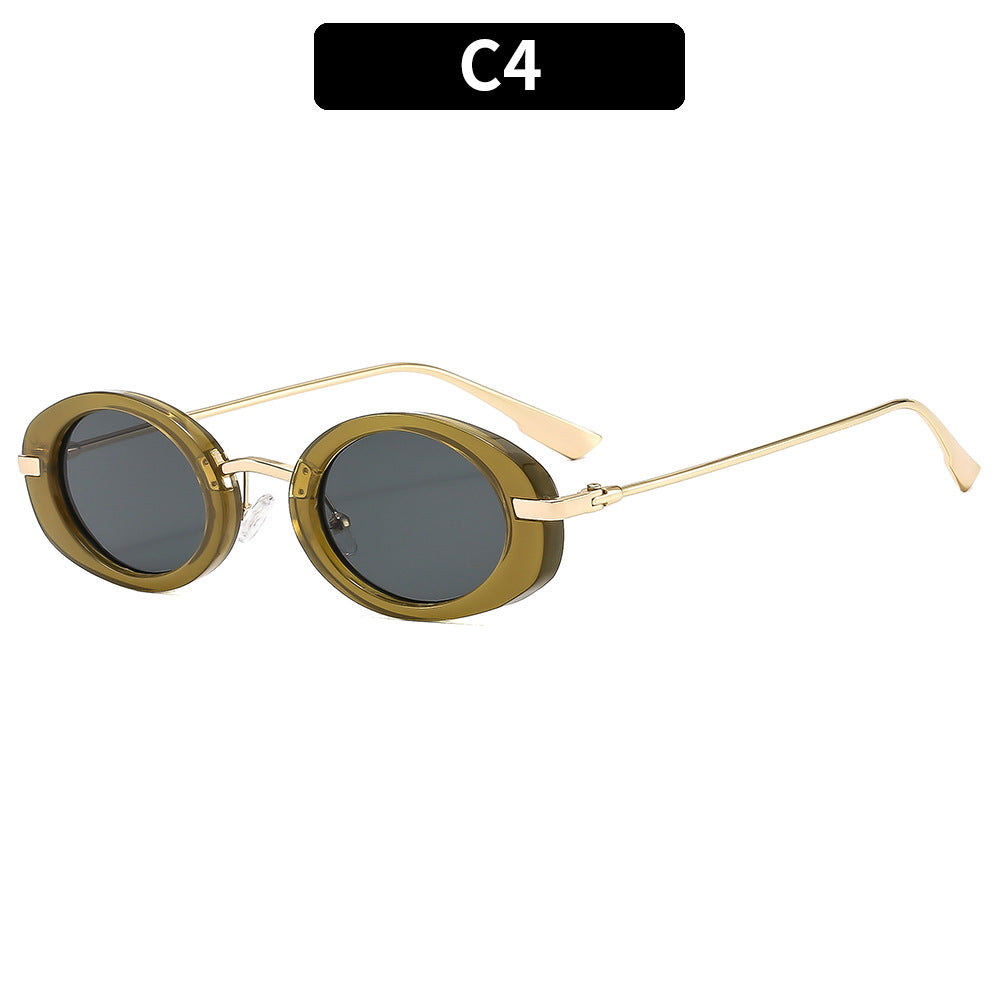 Retro Oval UV400 Women's Sunglasses Trendy Outdoor Eyewear