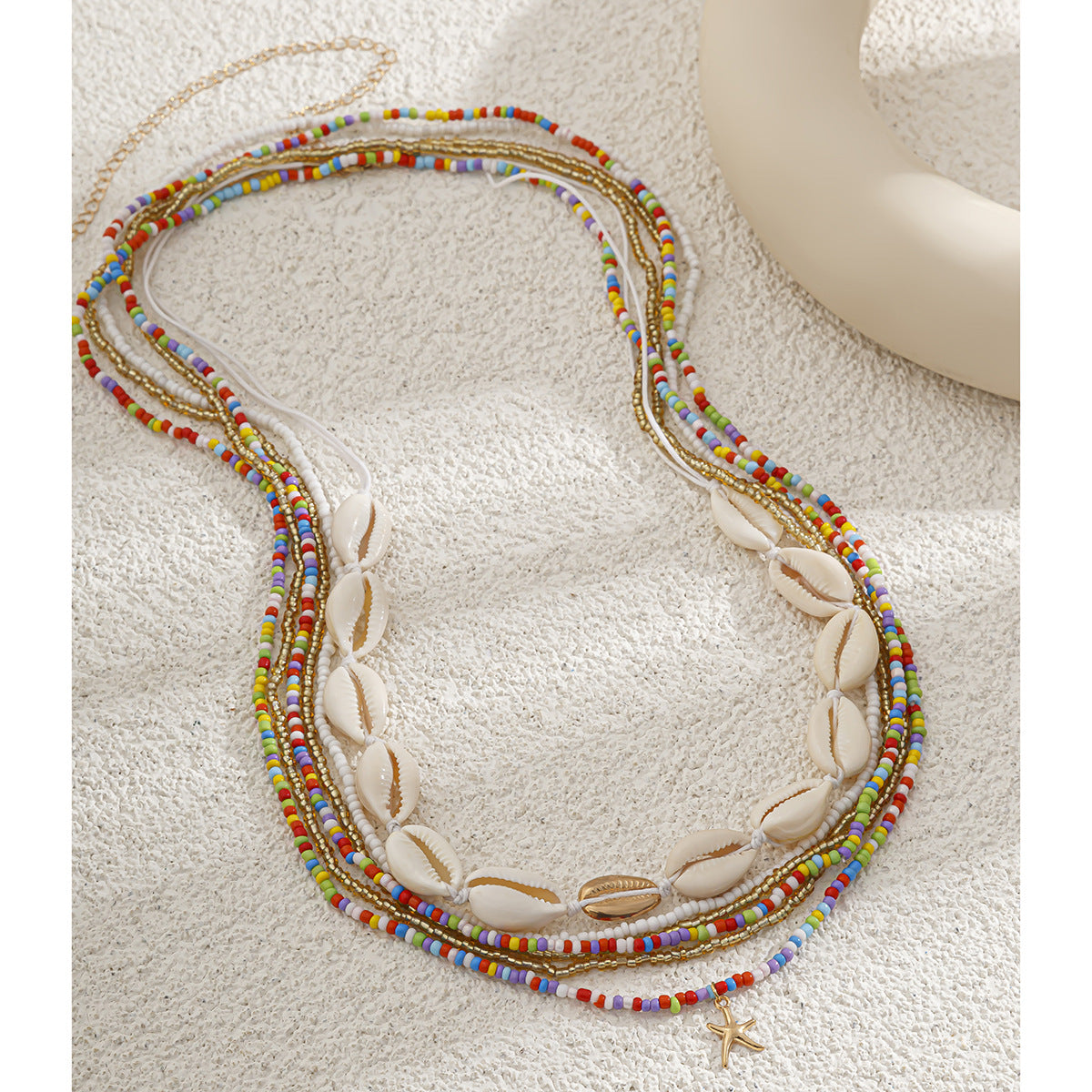 Colorful Multi-Layered Beaded Starfish Waist Chain