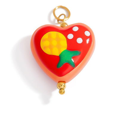 Hand-Painted DIY Jewelry Accessories Summer Dopamine Glass Heart Pendant