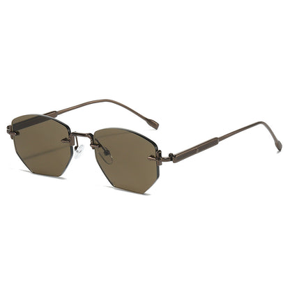 Trendy Polygonal Frameless Sunglasses UV400 Protection