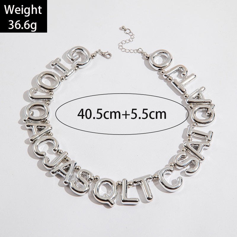 Trendy Ccb Letter Choker Necklace With Handmade Pearl Bow