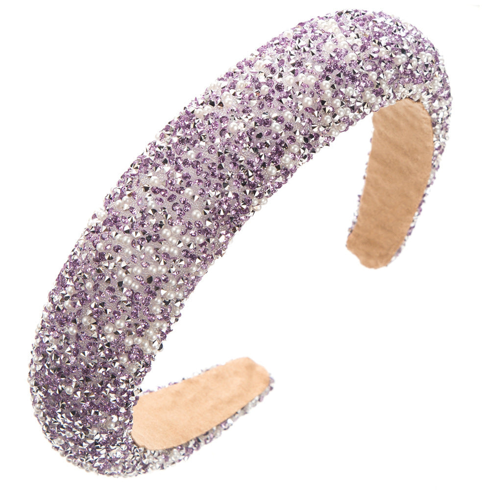 Trendy Pearl Hairband With Rhinestones for Women