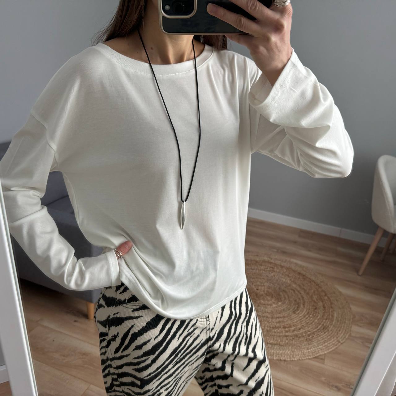 Sexy Sheer Round Neck Long Sleeve Top