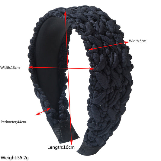 Fashionable Sweet Wide Brim Braided Headband High-End Hair Accessory