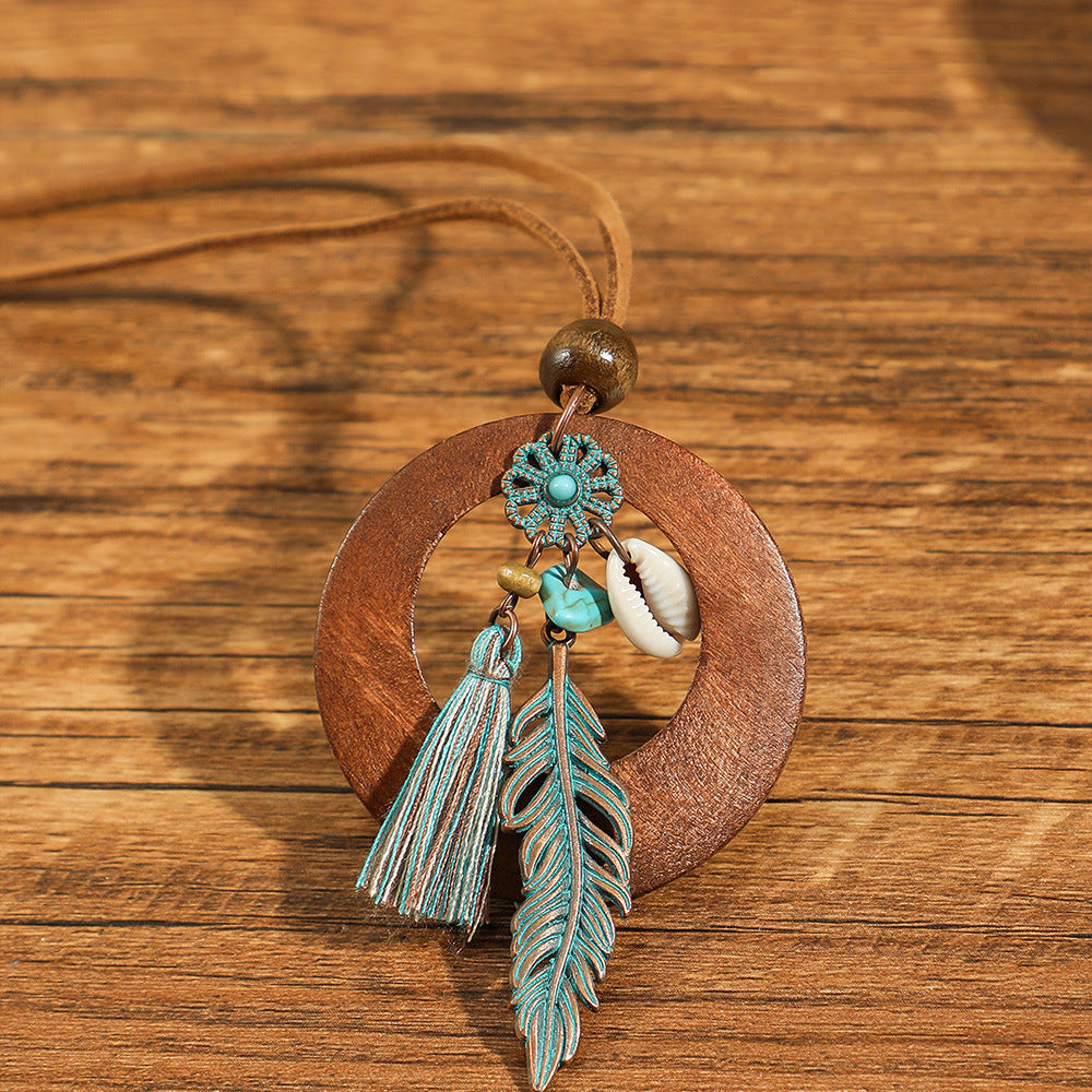 Bohemian Floral Shell Necklace Vintage Style Accessories