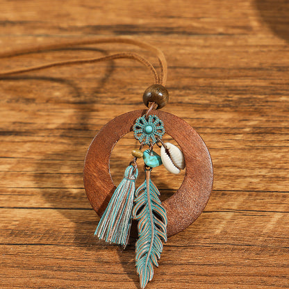 Bohemian Floral Shell Necklace Vintage Style Accessories