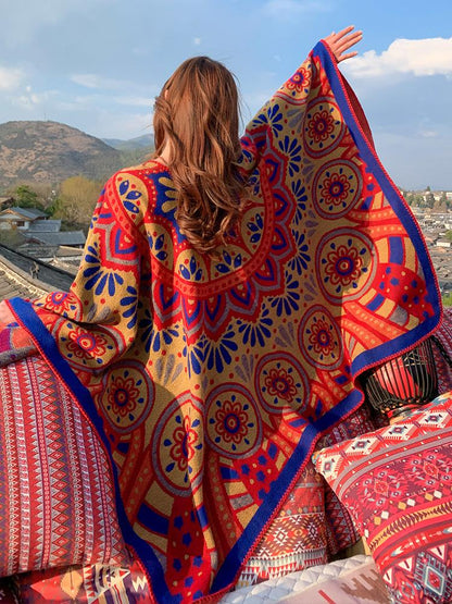 Tibetan Ethnic Shawl Grassland Thickened Cloak Scarf