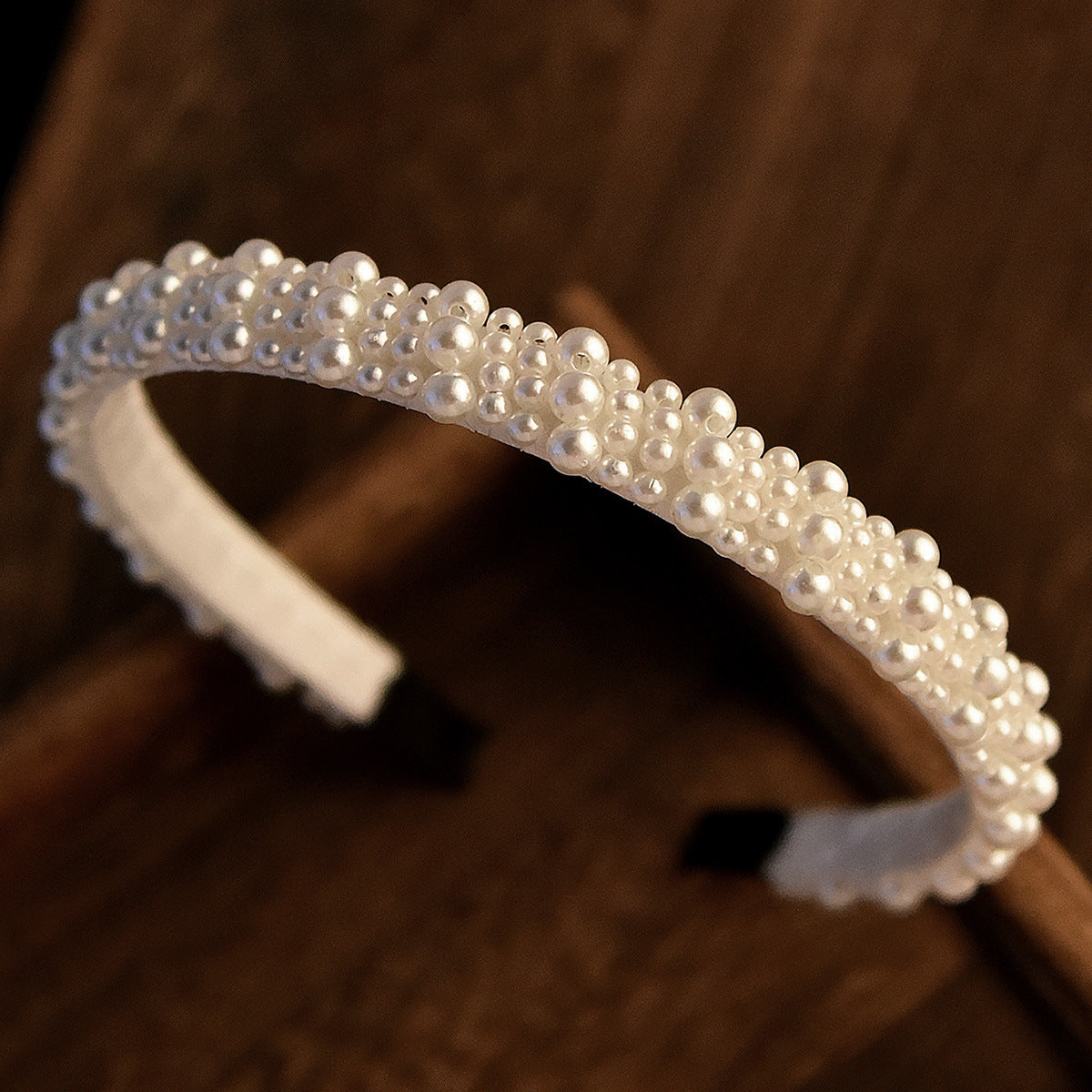 Trendy Bridal Pearl Beaded Hairband for Weddings