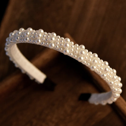 Trendy Bridal Pearl Beaded Hairband for Weddings