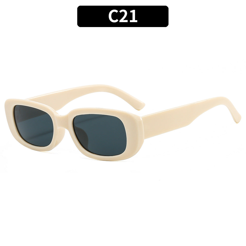 Trendy Square Frame Sunglasses Pink Lens Stylish Women's Eyewear