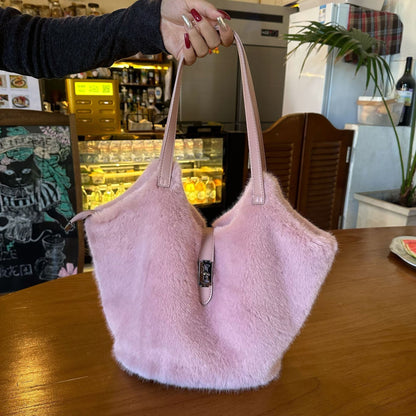Vintage Fuzzy Large Capacity Commuter Tote Bag