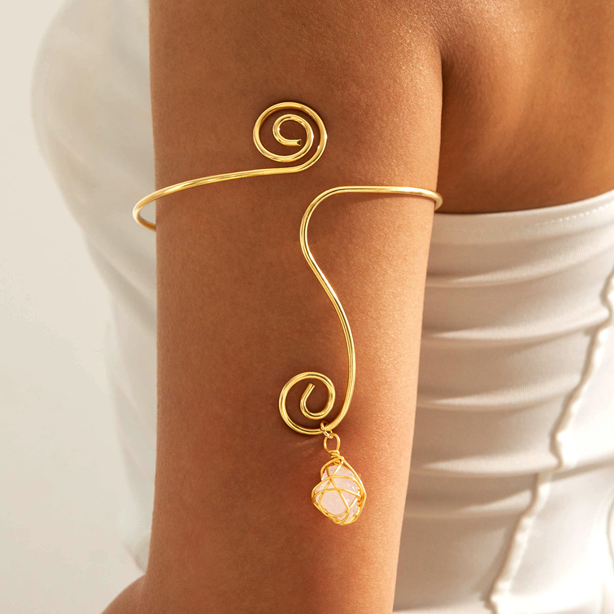 Floral Open Arm Cuff Bracelet Geometric Punk Style Beach Party Jewelry