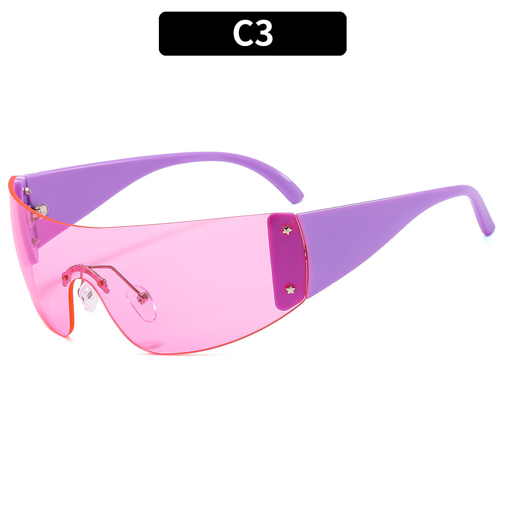 Y2K Star Shaped Rimless Sunglasses Trendy Outdoor Eyewear