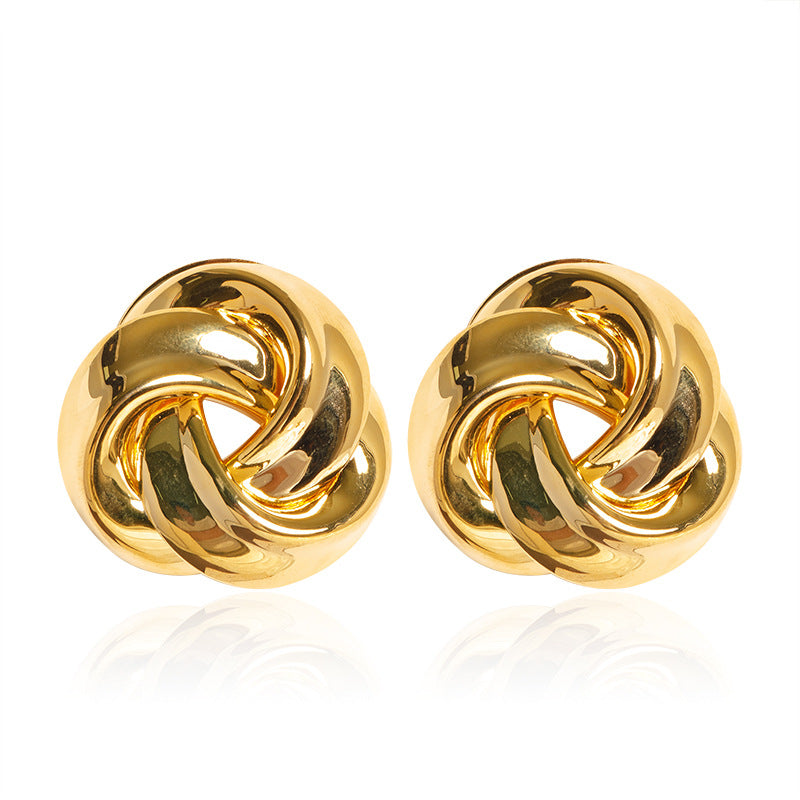 Geometric Silver Needle Earrings Trendy High-End Design