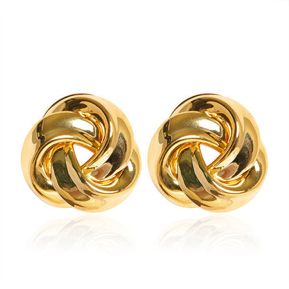 Geometric Silver Needle Earrings Trendy High-End Design