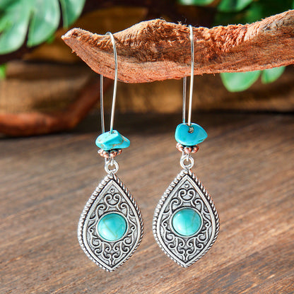 Bohemian Geometric Turquoise Earrings Set