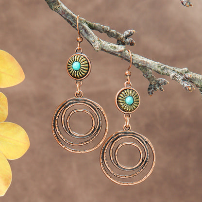 Bohemian Geometric Metal Earrings Creative Design for Women