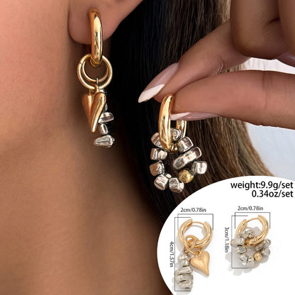 Heart Shaped Pendant Necklace Trendy Casual Alloy Jewelry
