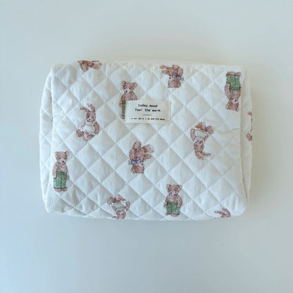 Flowal Print Simplle Make Up Bag