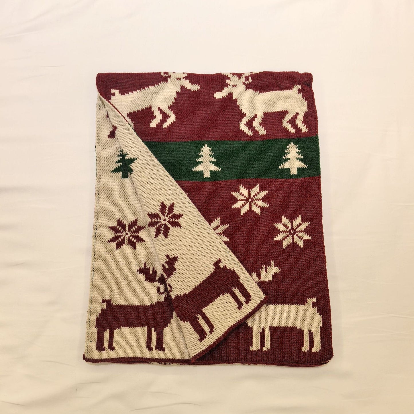 Winter Warm Shawl Christmas Theme Knit Scarf