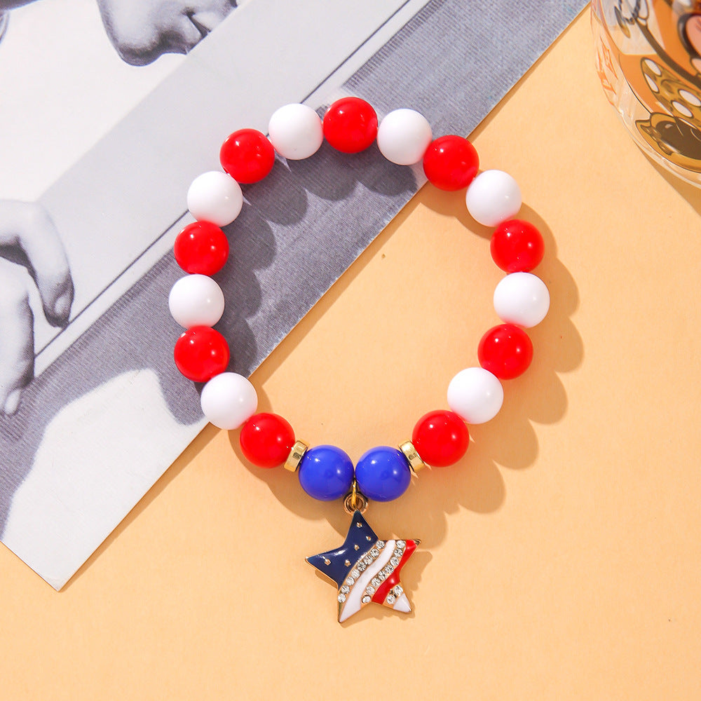 Stylish Star Pendant Love Beaded Bracelet