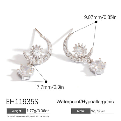 Elegant 925 Silver Pearl Earrings with Geometric Design