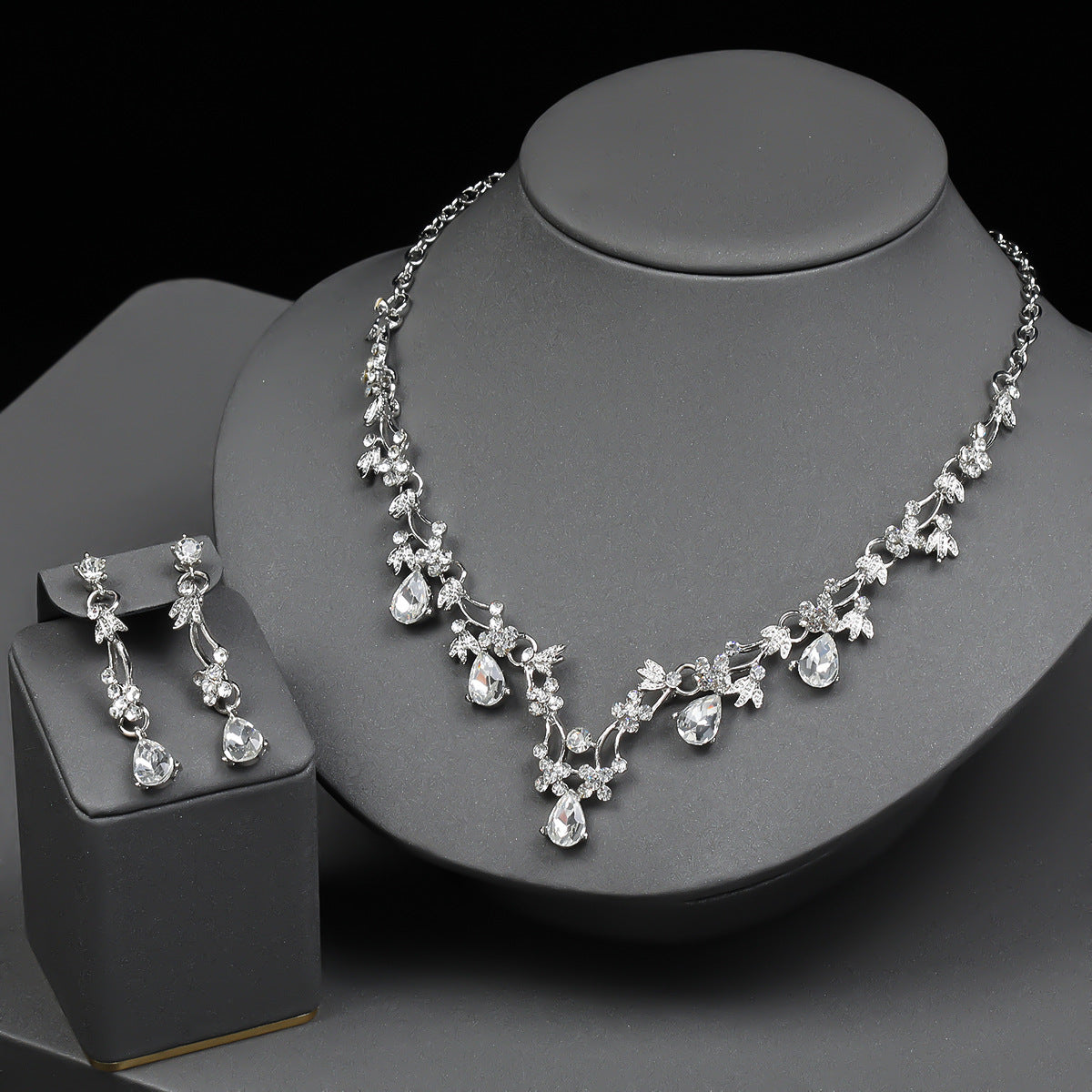 Bridal Crystal Necklace and Earring Set