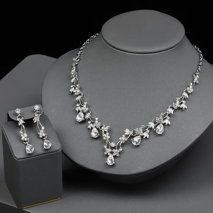 Bridal Crystal Necklace and Earring Set