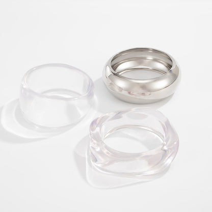 Trendy Clear Acrylic Wide Cuff Bracelet Irregular Geometric Design