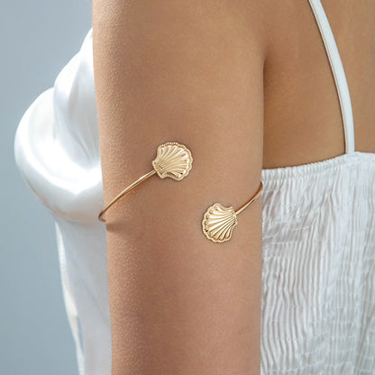 Floral Open Arm Cuff Bracelet Geometric Punk Style Beach Party Jewelry