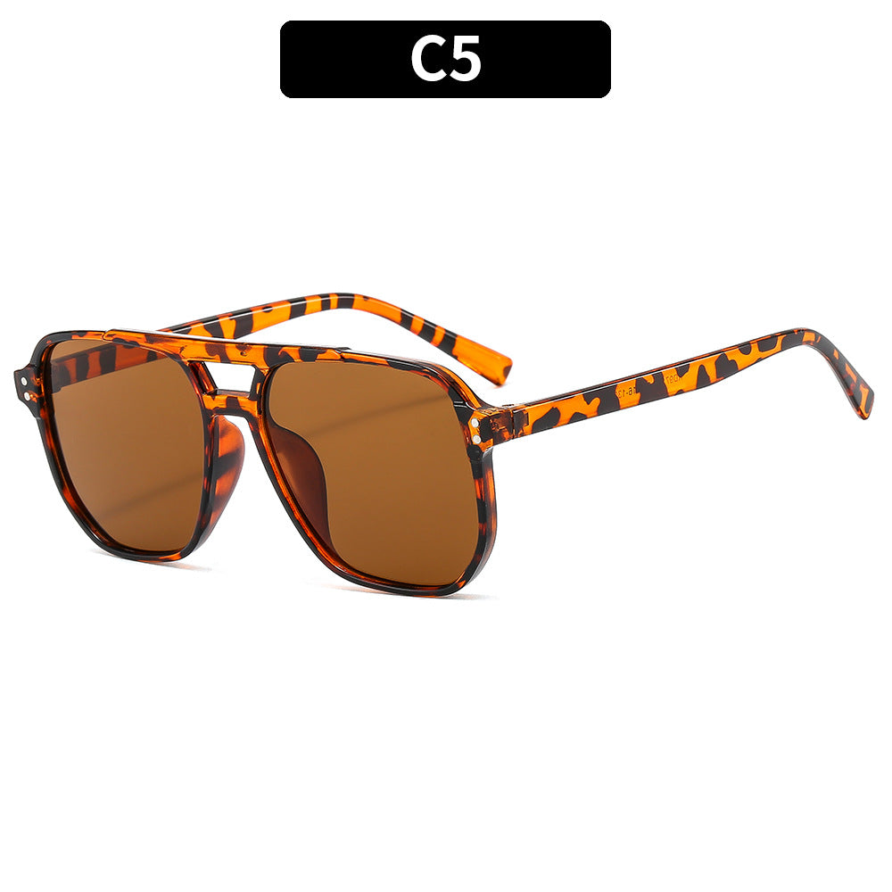 Trendy Pilot Sunglasses with Dual Beam Design for Men