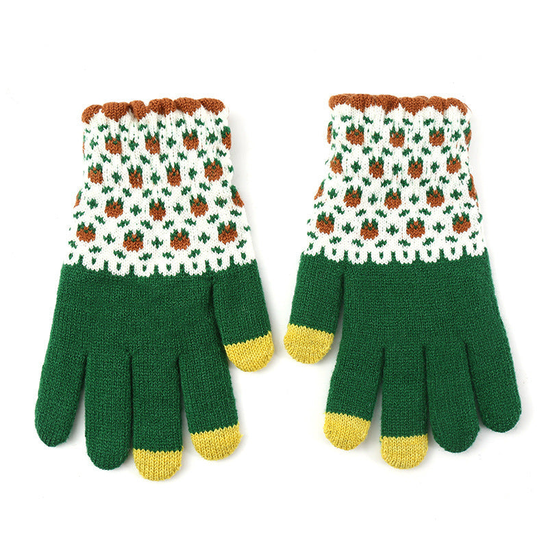 Touch Screen Warm Winter Knitted Gloves for Women