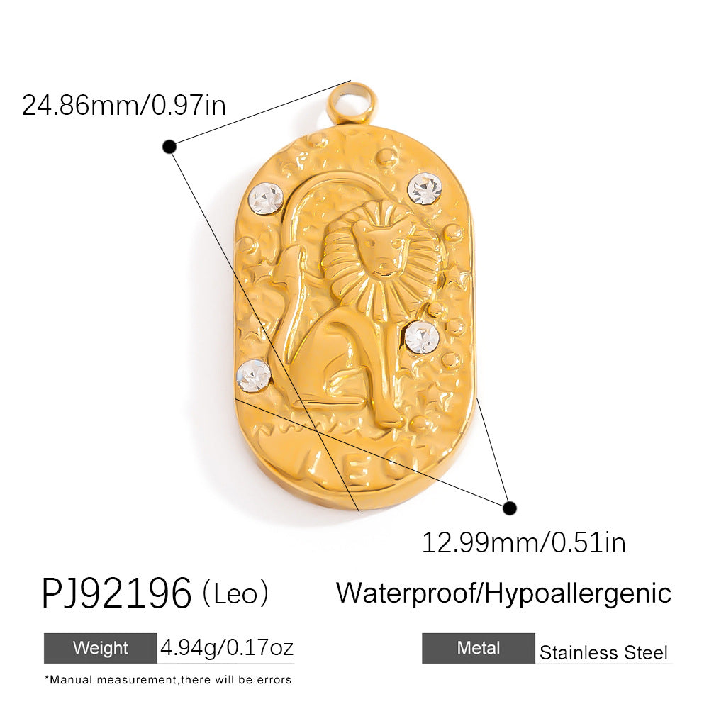 Stainless Steel Zodiac Sign Pendants Elegant DIY Jewelry Accessories