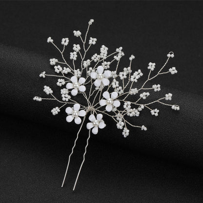 Floral U-Shaped Hairpin Bridal Hair Accessory