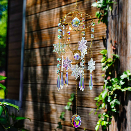 Crystal Snowflake Rainbow Window Hanging Suncatcher