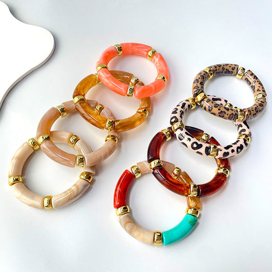 Metal Splicing Print Irregular Bracelets