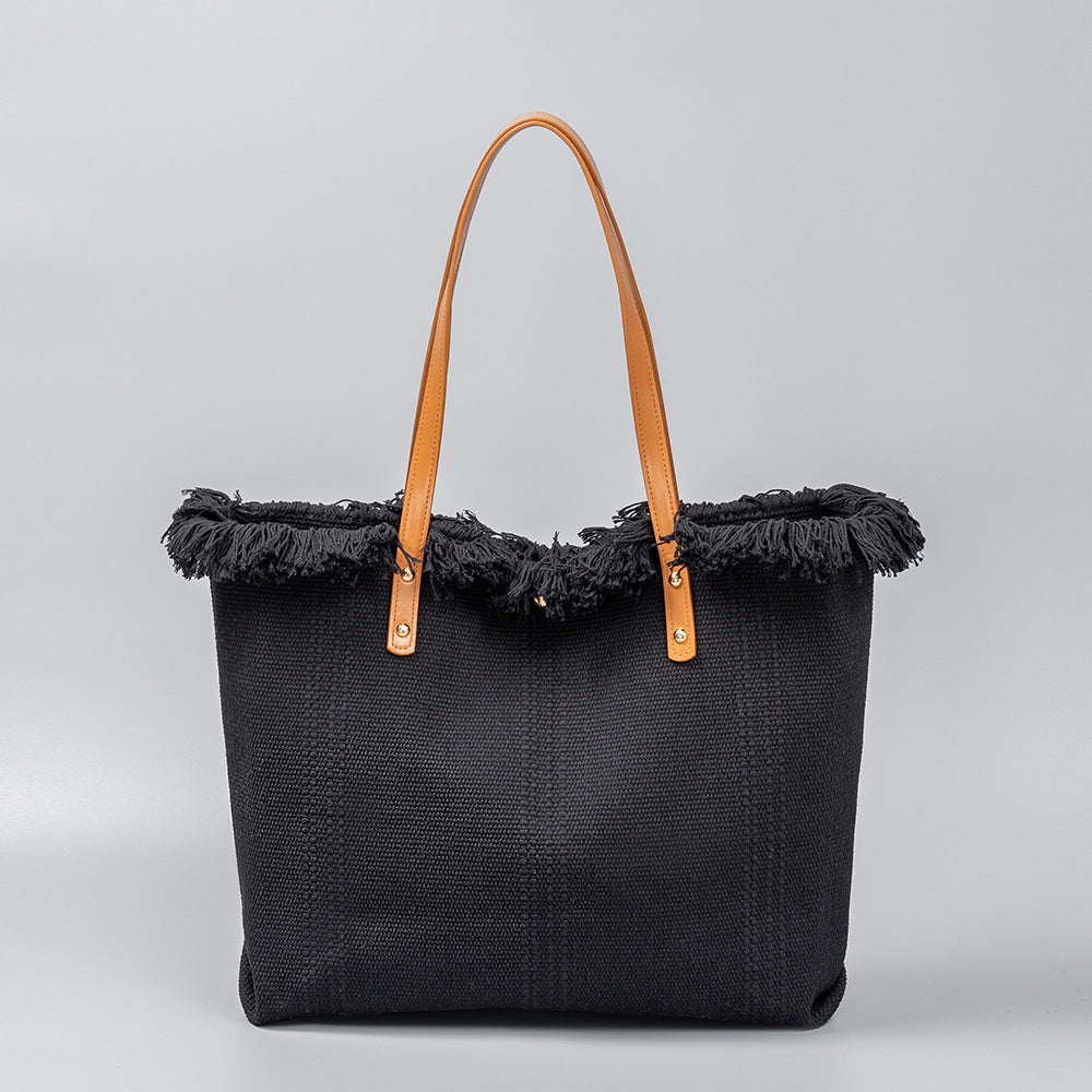 Solid Color Tassel Shoulder Bags