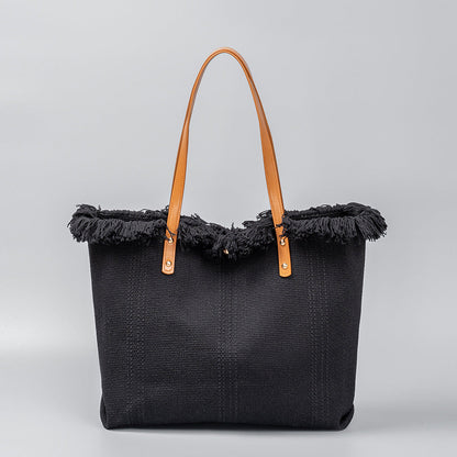 Solid Color Tassel Shoulder Bags