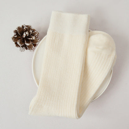 High-Quality Elastic Ribbed Mid-Calf Wool Socks for Men and Women
