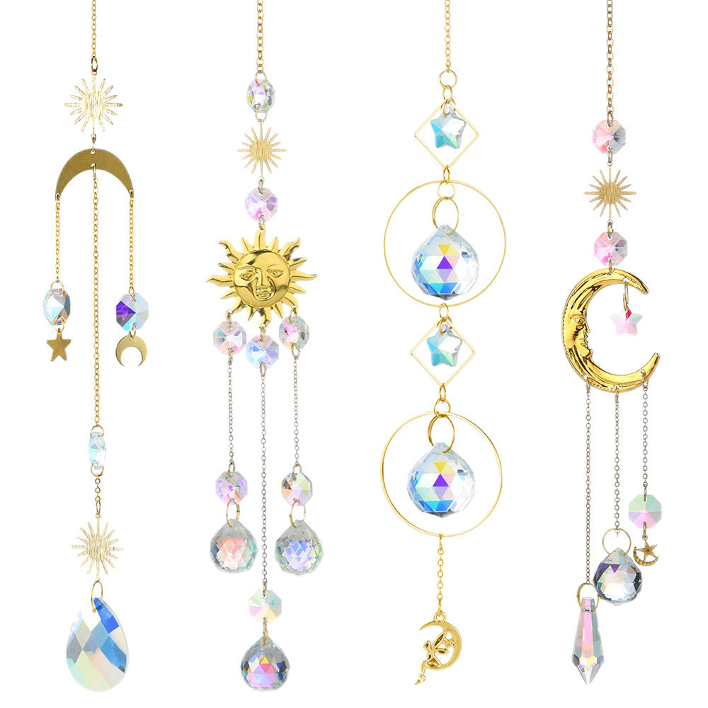Metal Sum Moon Crystal Home Hangings