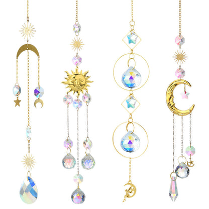 Metal Sum Moon Crystal Home Hangings
