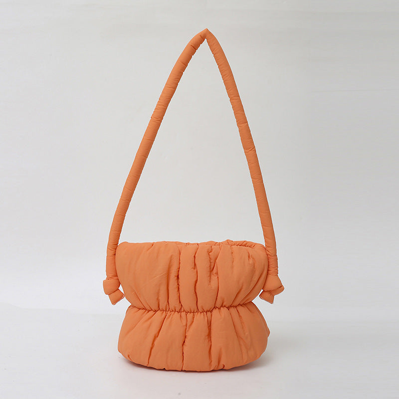 Trendy Nylon Bucket Bag Soft Casual Shoulder Bag
