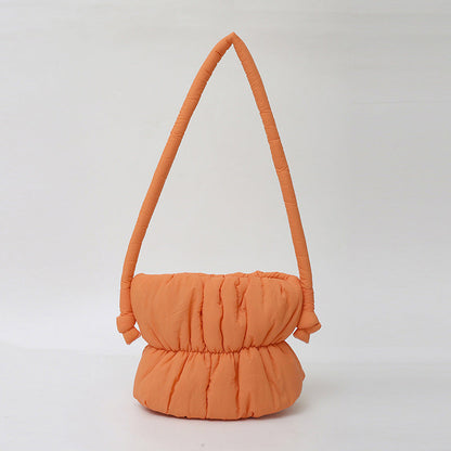 Trendy Nylon Bucket Bag Soft Casual Shoulder Bag
