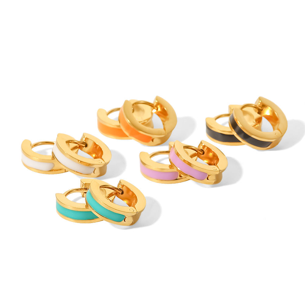 Colorful Simple Circle Hoop Earrings