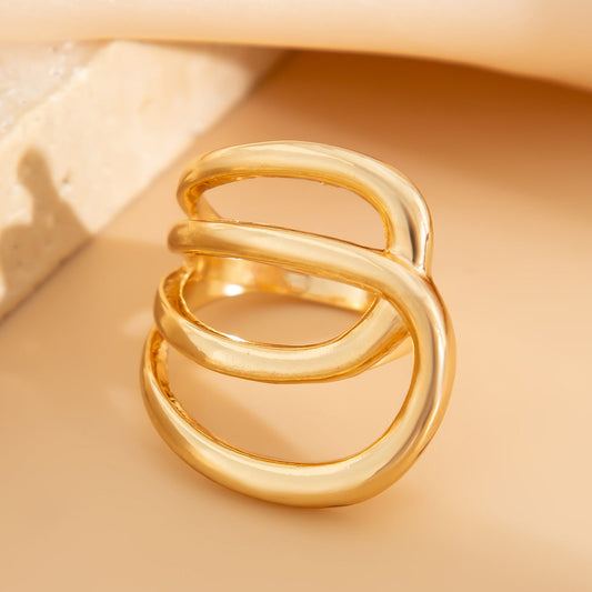 Exaggerated Irregular Metal Cuff Bracelet Set