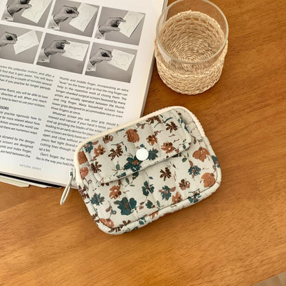 Multi-Functional Quilted Card Holder with Floral Print