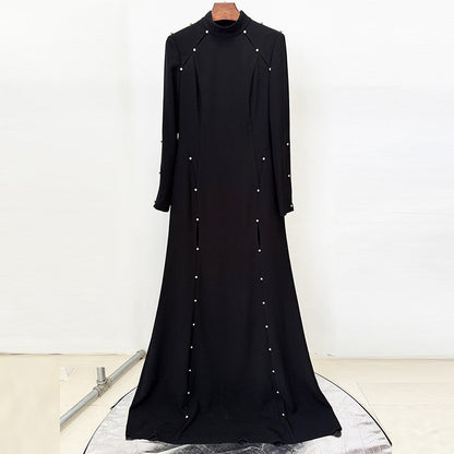 Elegant Long Dress with Beaded Details